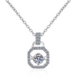S925 Sterling Silver Necklace with 30-Point Moissanite Pendant, Clavicle Chain, Dangle Charm, Factory Direct