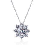 S925 Sterling Silver Sunflower Moissanite Choker Necklace for Women Factory Direct Wholesale