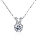 S925 Sterling Silver Moissanite Necklace Sweet Rabbit Ear Pendant Minimalist Daily Commute Simple High-End Design