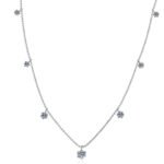 S925 Sterling Silver Necklace Six-Prong Women's 3.2 Carat Moissanite Starry Sky Moissanite Necklace