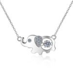 Wholesale S925 Silver Elephant Pendant Necklace with 0.5 Carat Moissanite