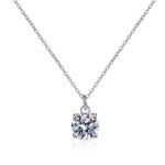 S925 Silver Moissanite Necklace for Women with Single Diamond Pendant, Simple and Fresh Style, Daily Commute Versatile
