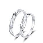 S925 Sterling Silver Couple Ring for Women with Moissanite, Valentine's Day Gift