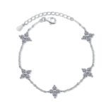 S925 Sterling Silver Moissanite Bracelet, Star Six-Pointed Star, Korean Minimalist Fashion