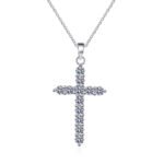 S925 Sterling Silver Cross Pendant Necklace for Women, Moissanite, Chain Necklace, Factory Direct Wholesale