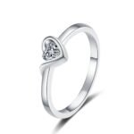 S925 Sterling Silver Moissanite Ring for Women Heart Shaped Unique Design Simple Elegant Daily Wear