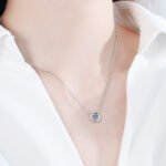 S925 Sterling Silver Bubble Necklace 1 Carat Moissanite Valentine's Day Gift Collarbone Chain for Women