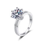 S925 Sterling Silver Ring for Women, Hand Bouquet 3 Carat Moissanite Ring, Factory Direct Wholesale