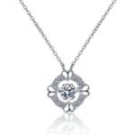 S925 Sterling Silver Moissanite Necklace for Women, Heart-Shaped Bezel, Dainty and Sweet