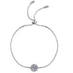 1 Carat Moissanite Bracelet for Women, 925 Silver, Star Around Moon Design