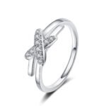 S925 Sterling Silver Ring for Women Moissanite Cross Band Ring