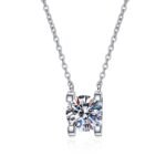 Moissanite Bull Head Pendant Necklace in Rose Gold Tone