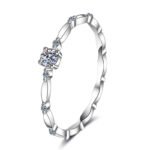 10-Point Moissanite Eternity Ring Four-Prong 925 Silver Women's Ring