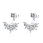 S925 Sterling Silver Snowflake Earrings for Women with Moissanite