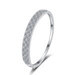 S925 Sterling Silver Bracelet Full Moissanite Tennis Style Bangle
