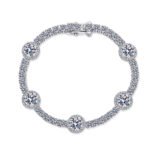 S925 Sterling Silver Bracelet for Women, Pavé Moissanite Clasp Bracelet, Factory Direct Wholesale