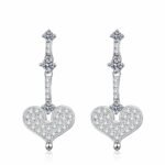 S925 Sterling Silver Plated Champagne Gold Heart-shaped Moissanite Stud Earrings for Women, 70 Points, Sweet and Simple Daily Style