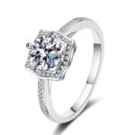 S925 Silver Ring Women's Cool Style Moissanite Band Live Streaming Ring