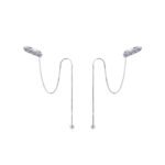 S925 Sterling Silver Earrings Women High-End Light Luxury Design Anti-Loss Ear Thread Moissanite Ear Clip Earrings