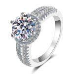 2 Carat Moissanite Six Prong Engagement Ring for Women